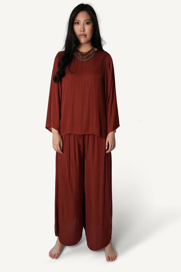 Belted Bateau-Neck Lounge Set