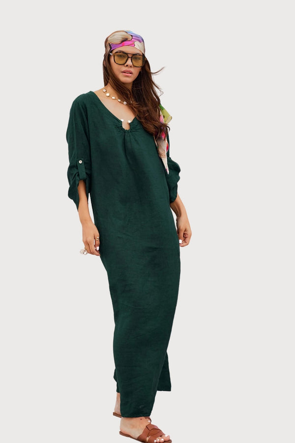 Linen Kaftan Style Dress DRESS