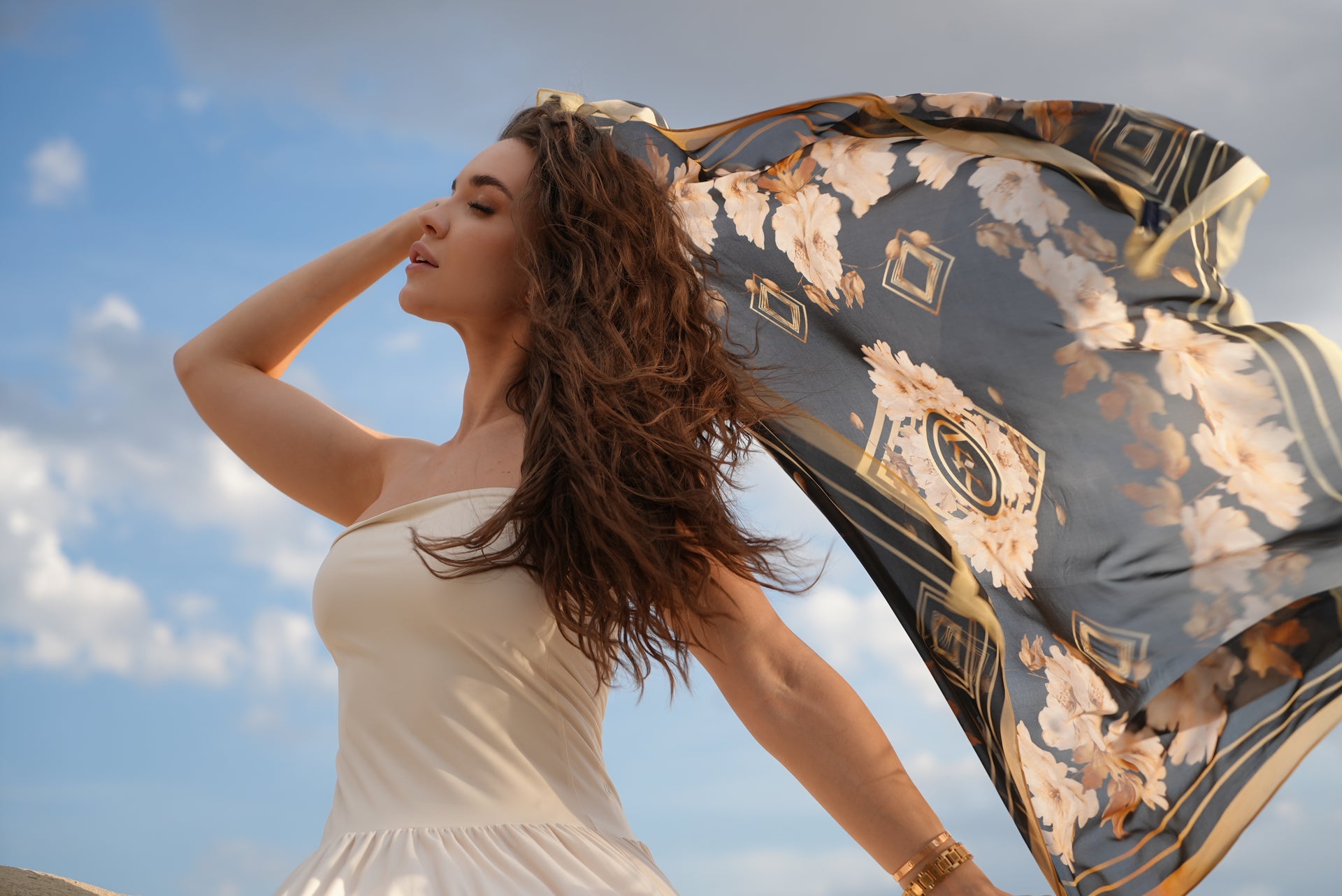 Mazonkiki silk scarves collection featuring Kiki original designs
