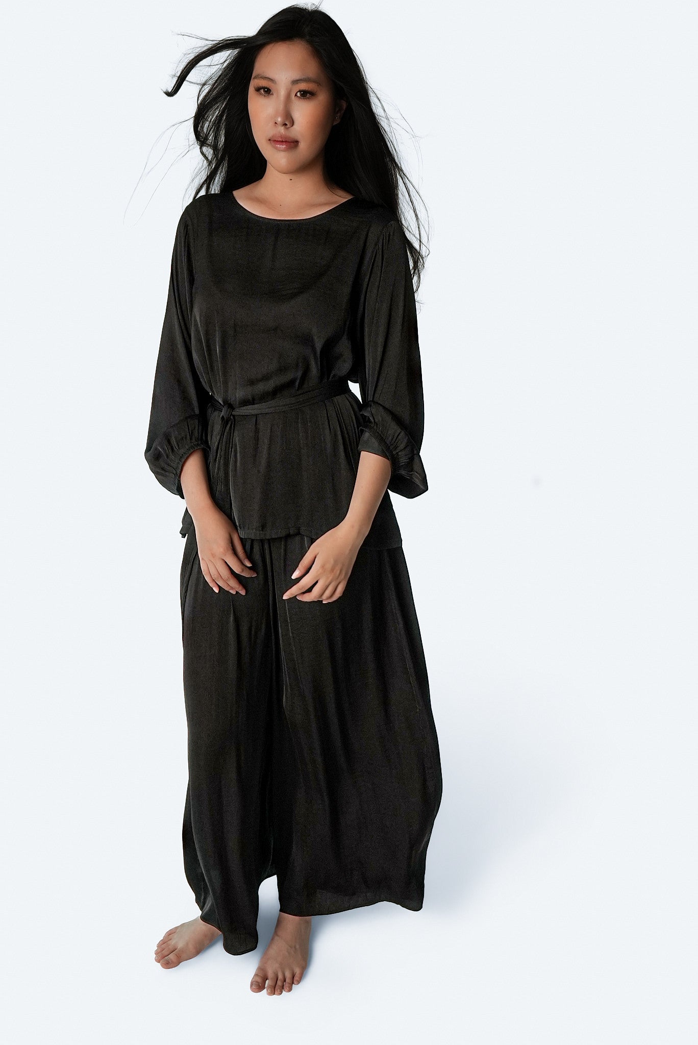 Belted Wide-Leg Lounge Set