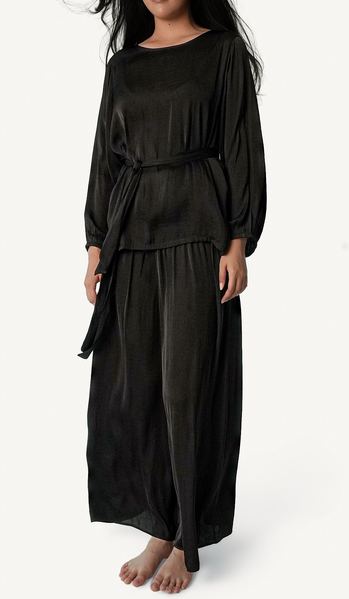 Belted Wide-Leg Lounge Set