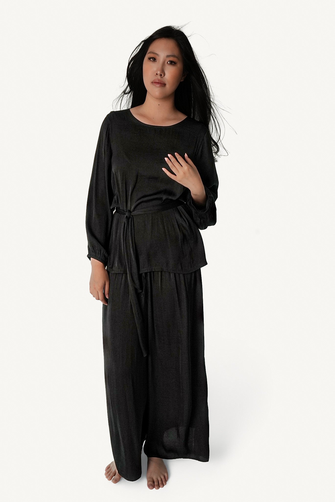 Belted Wide-Leg Lounge Set