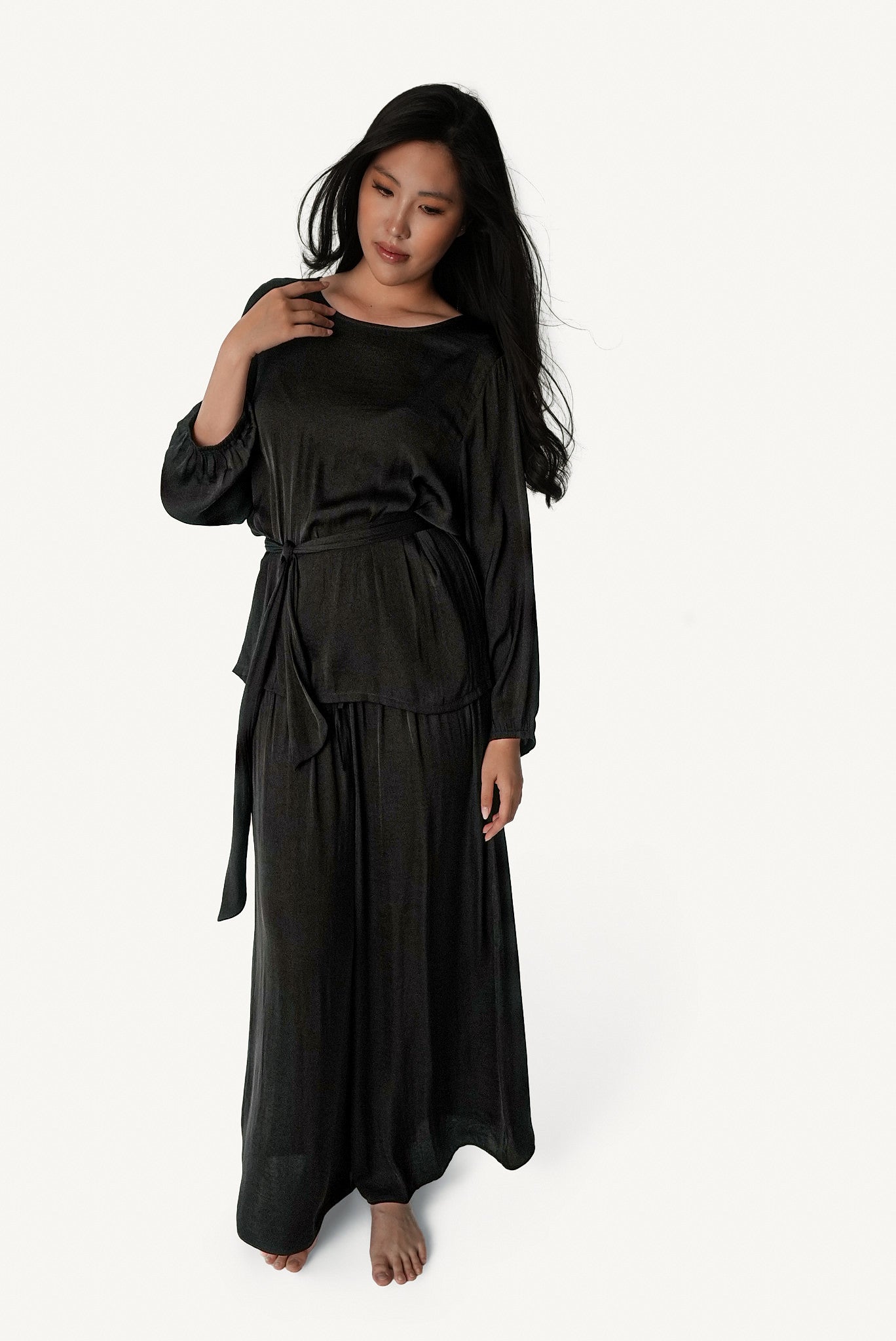 Belted Wide-Leg Lounge Set