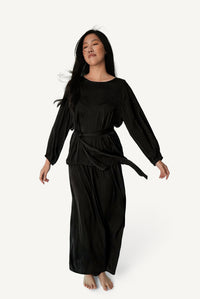 Belted Wide-Leg Lounge Set