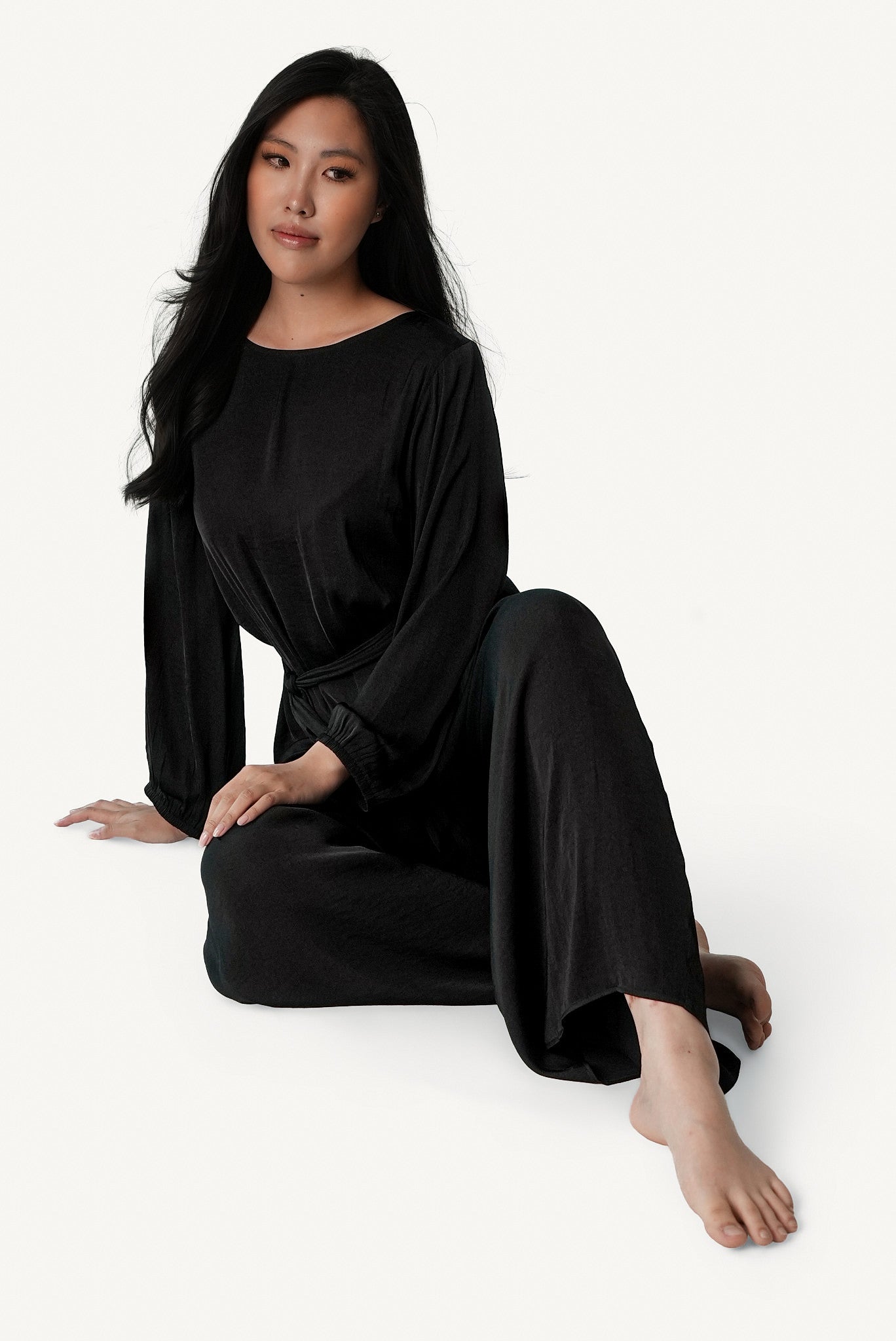 Belted Wide-Leg Lounge Set