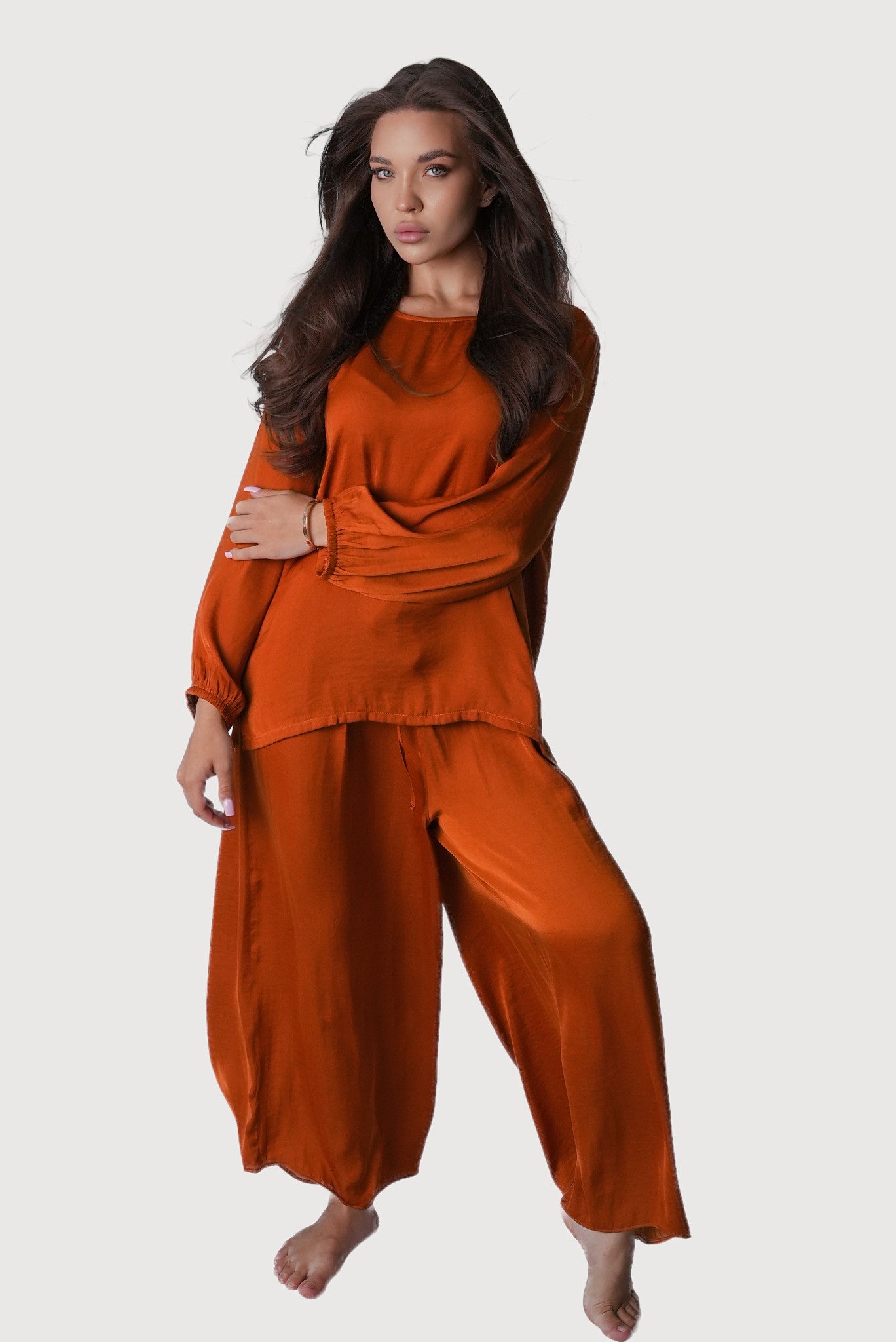 Belted Long-Sleeve Lounge Set