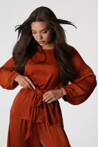 Belted Long-Sleeve Lounge Set