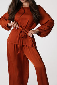 Belted Long-Sleeve Lounge Set
