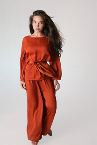 Belted Long-Sleeve Lounge Set