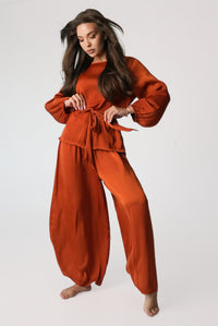 Belted Long-Sleeve Lounge Set