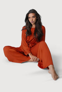 Belted Long-Sleeve Lounge Set