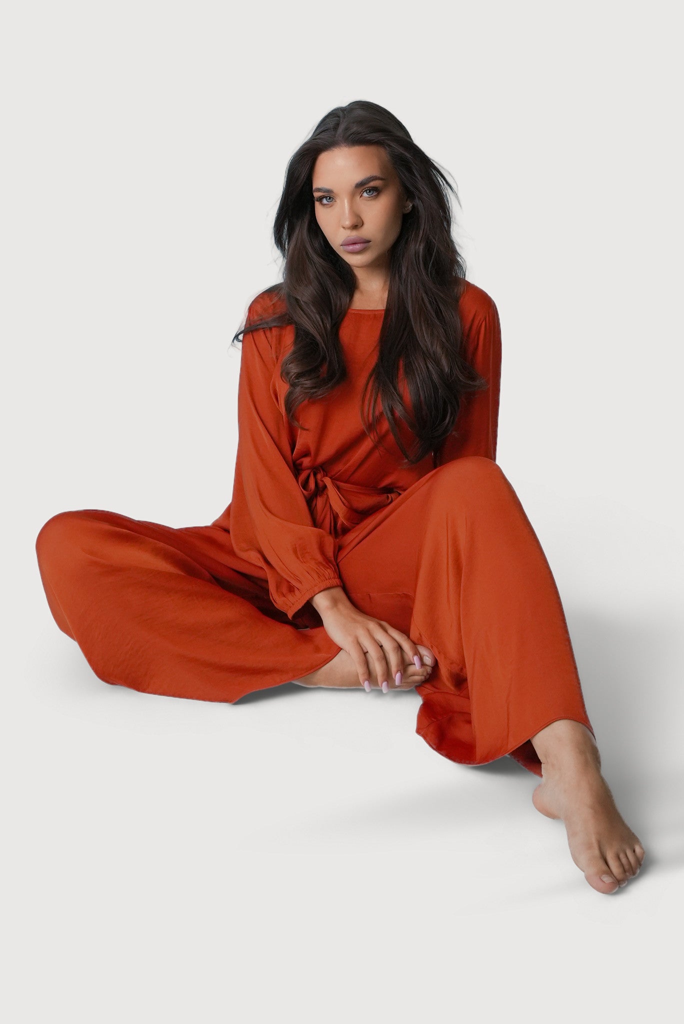 Belted Long-Sleeve Lounge Set
