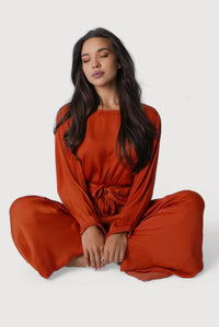 Belted Long-Sleeve Lounge Set