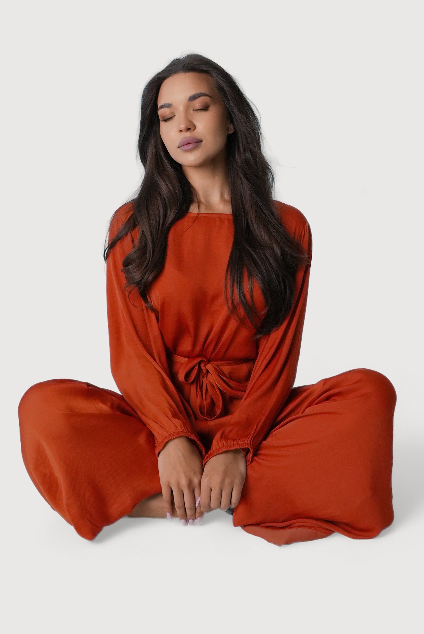 Belted Long-Sleeve Lounge Set