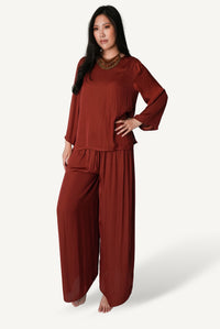 Belted Bateau-Neck Lounge Set
