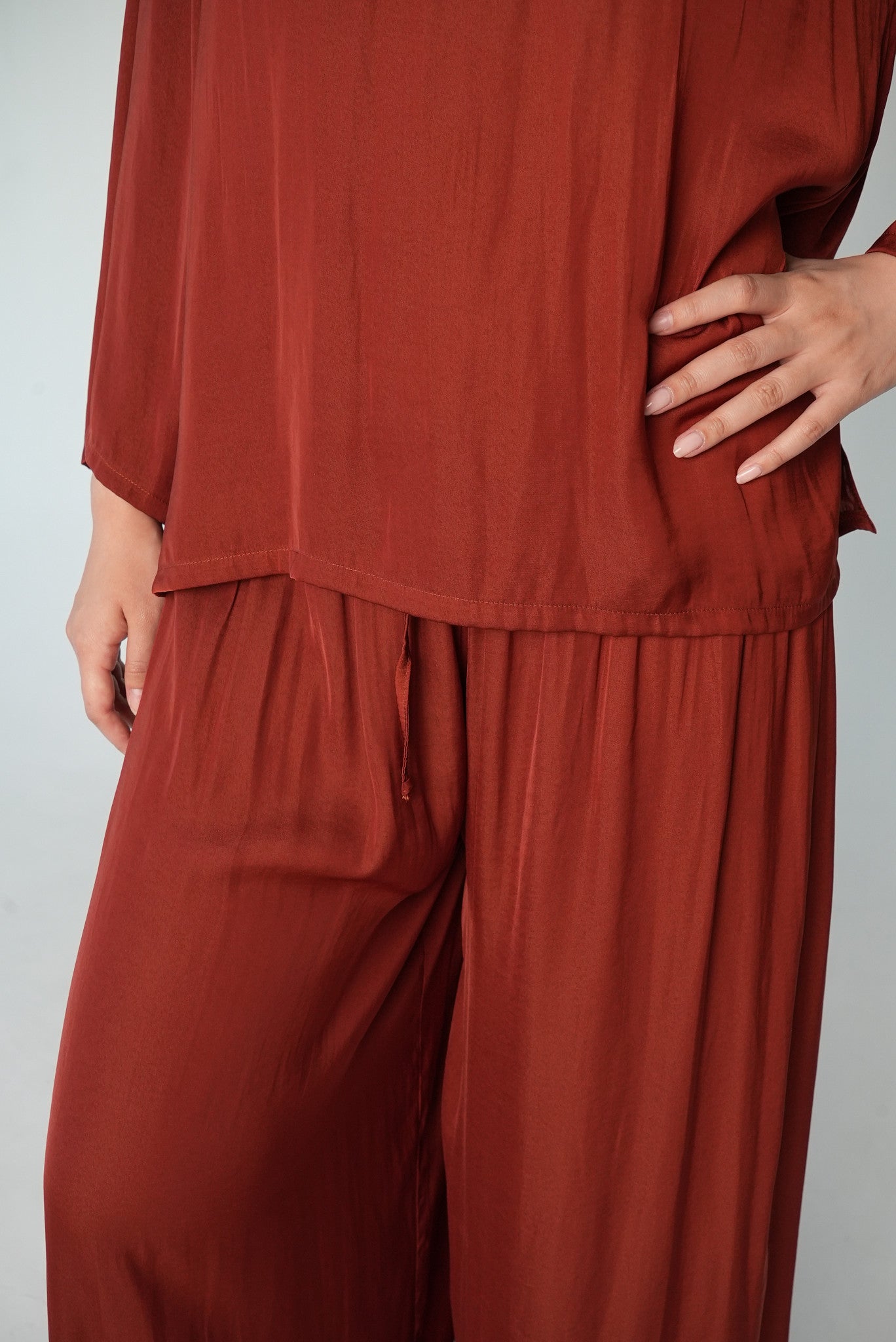 Belted Bateau-Neck Lounge Set