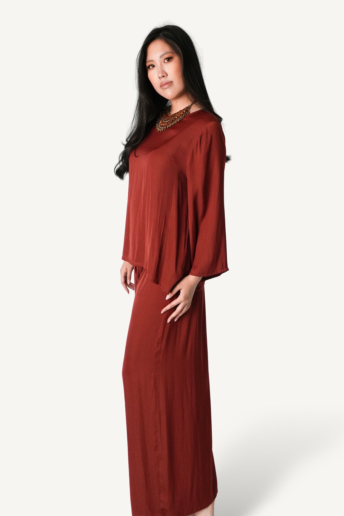 Belted Bateau-Neck Lounge Set