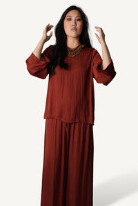 Belted Bateau-Neck Lounge Set