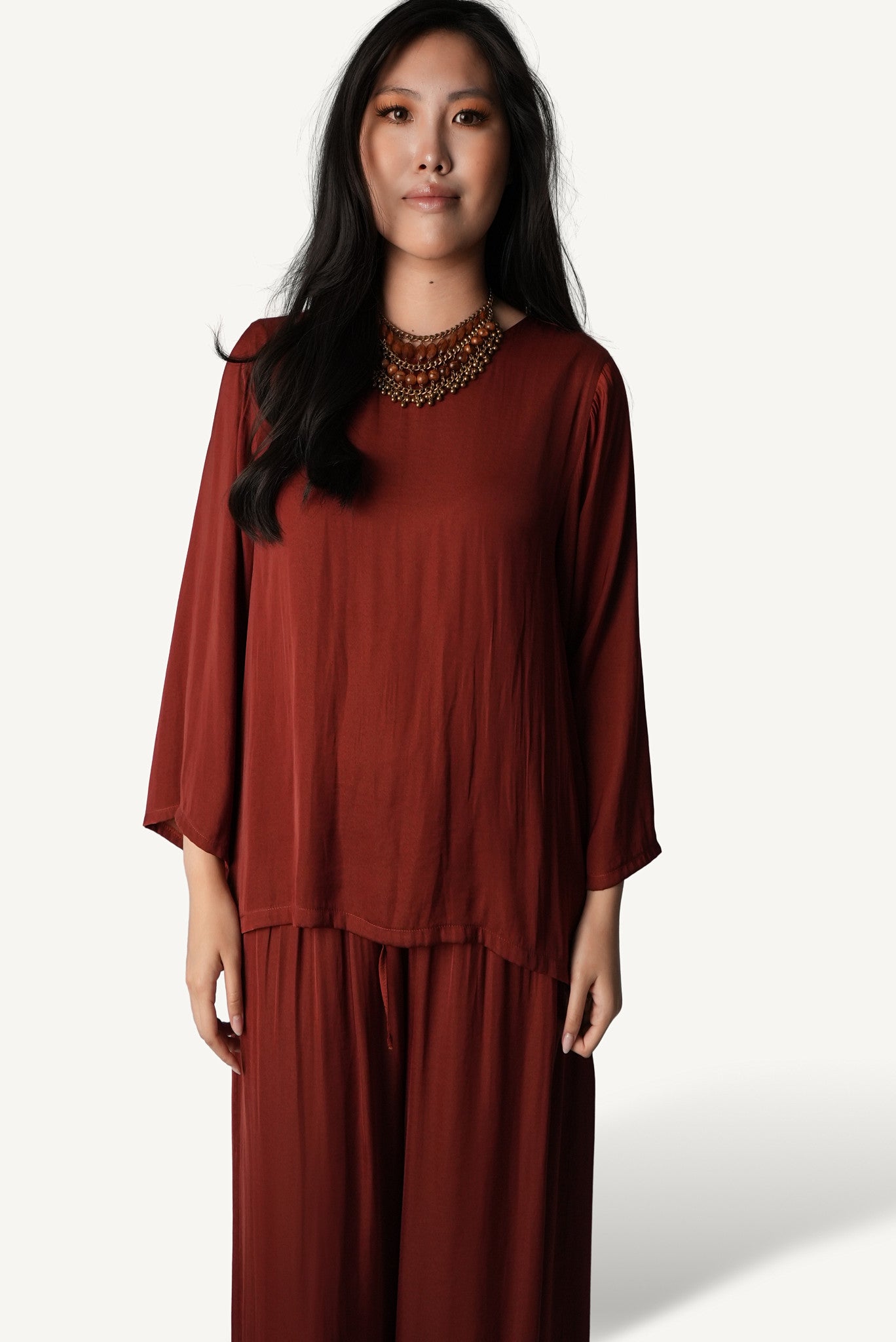 Belted Bateau-Neck Lounge Set