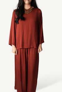 Belted Bateau-Neck Lounge Set