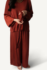 Belted Bateau-Neck Lounge Set