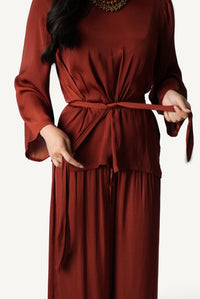 Belted Bateau-Neck Lounge Set