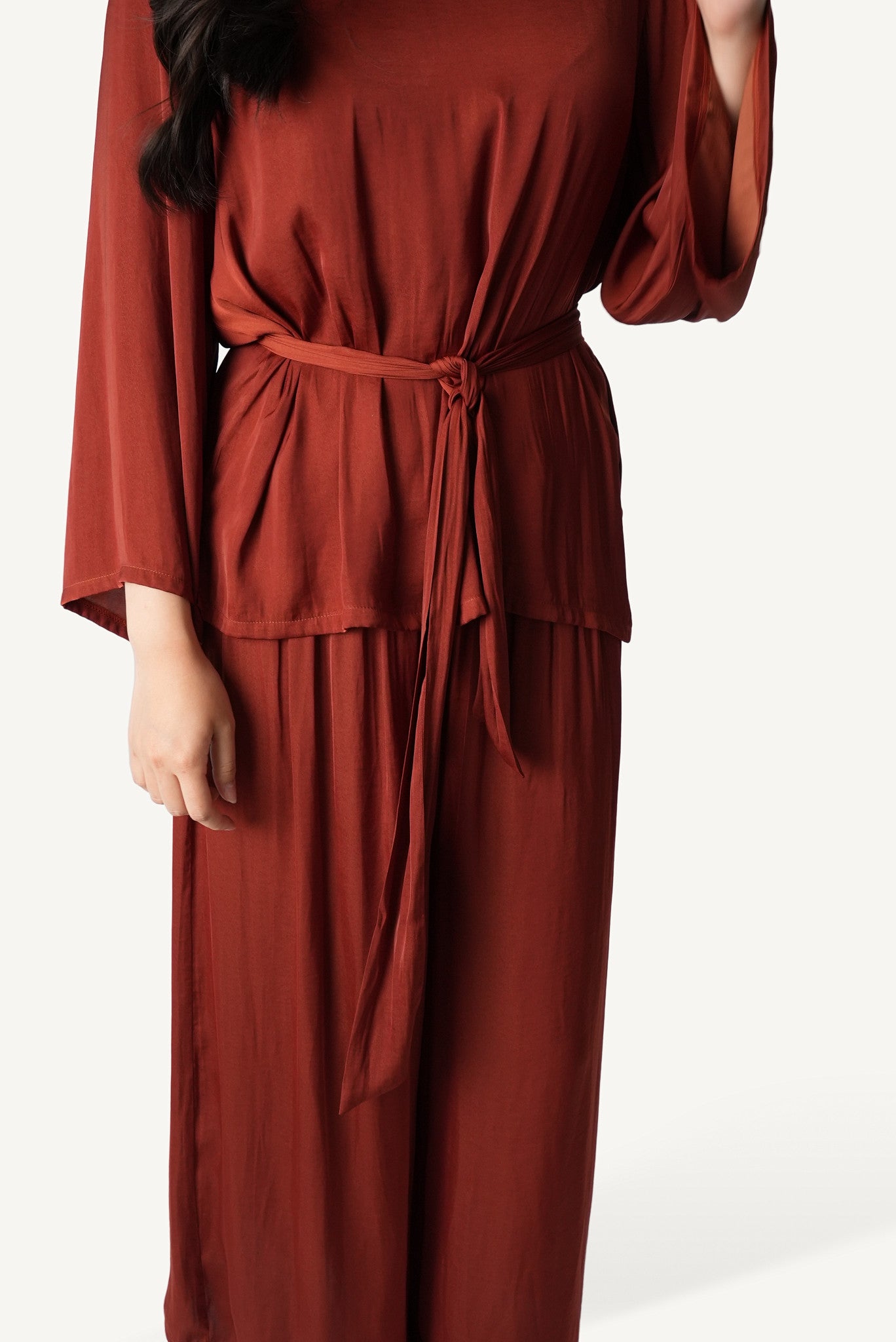 Belted Bateau-Neck Lounge Set