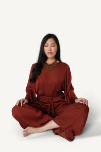 Belted Bateau-Neck Lounge Set