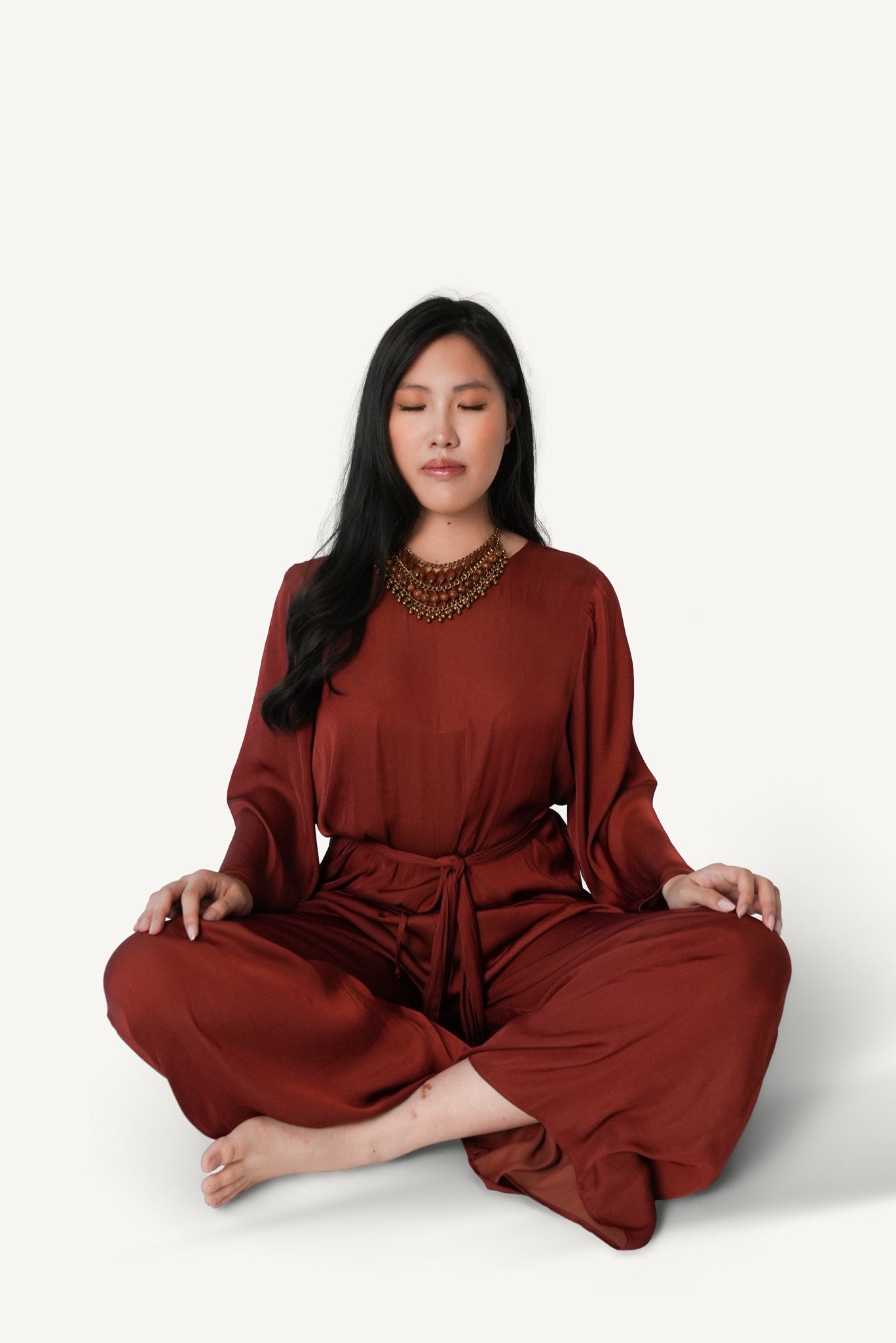 Belted Bateau-Neck Lounge Set