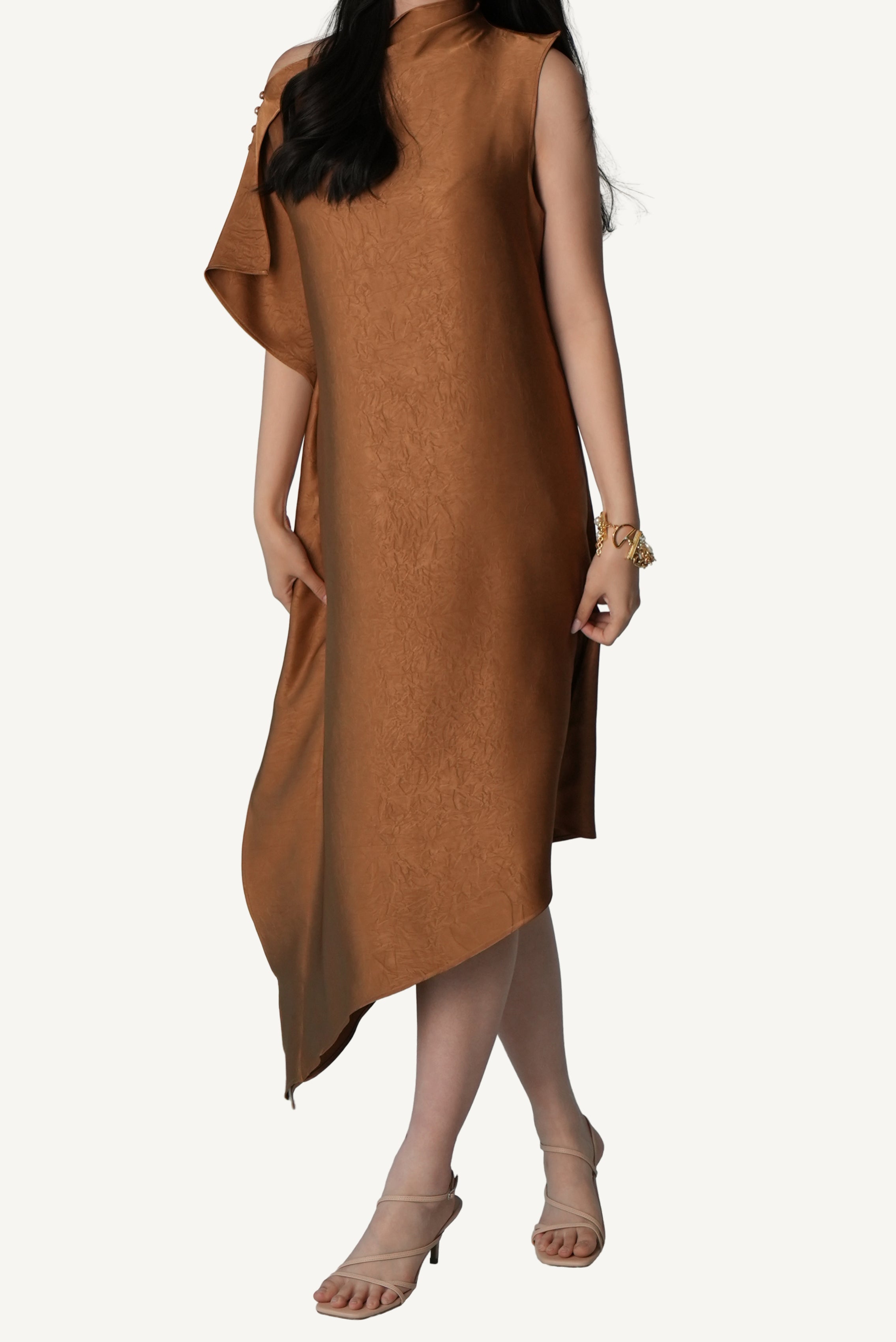 Asymmetric Draped Dress