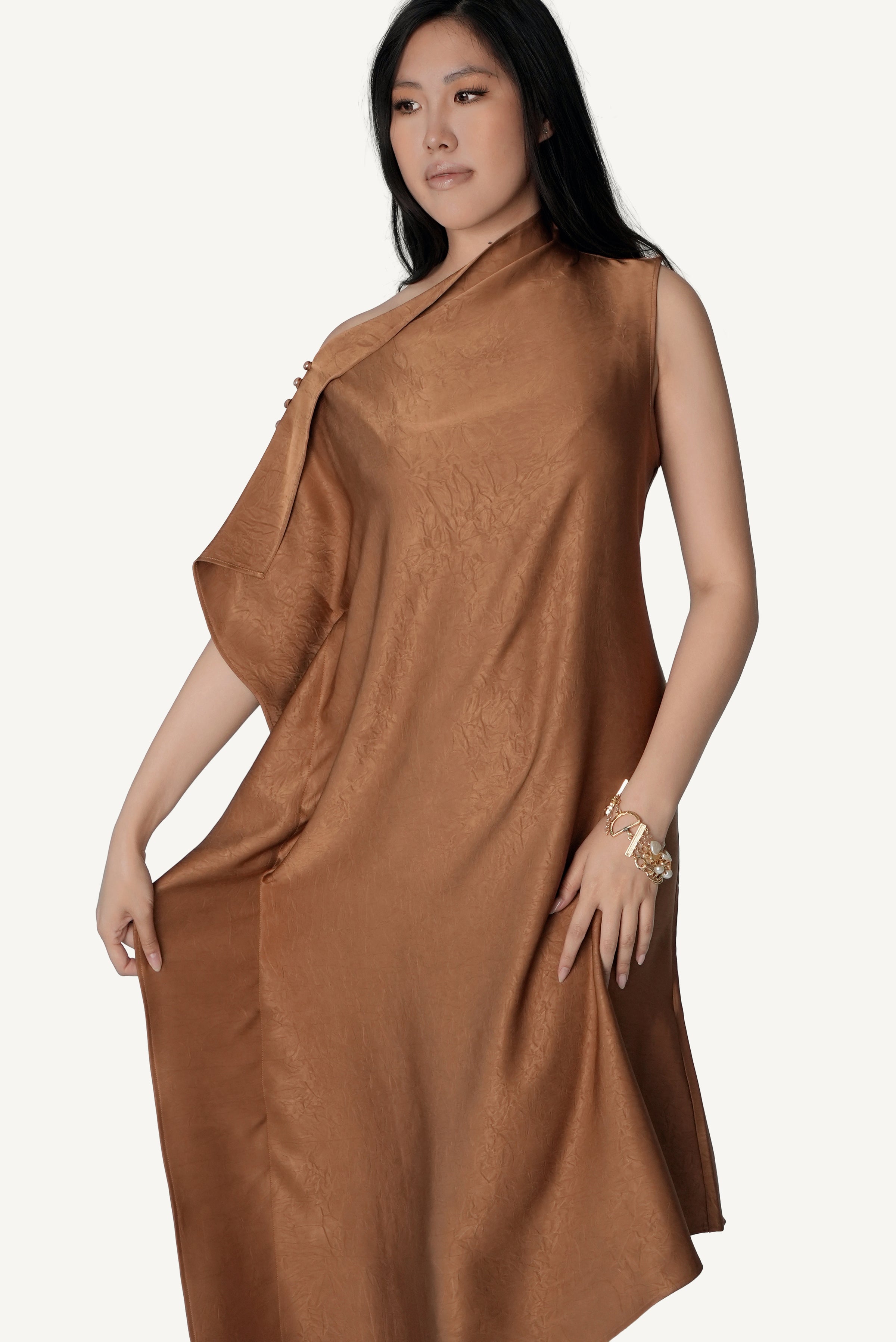 Asymmetric Draped Dress