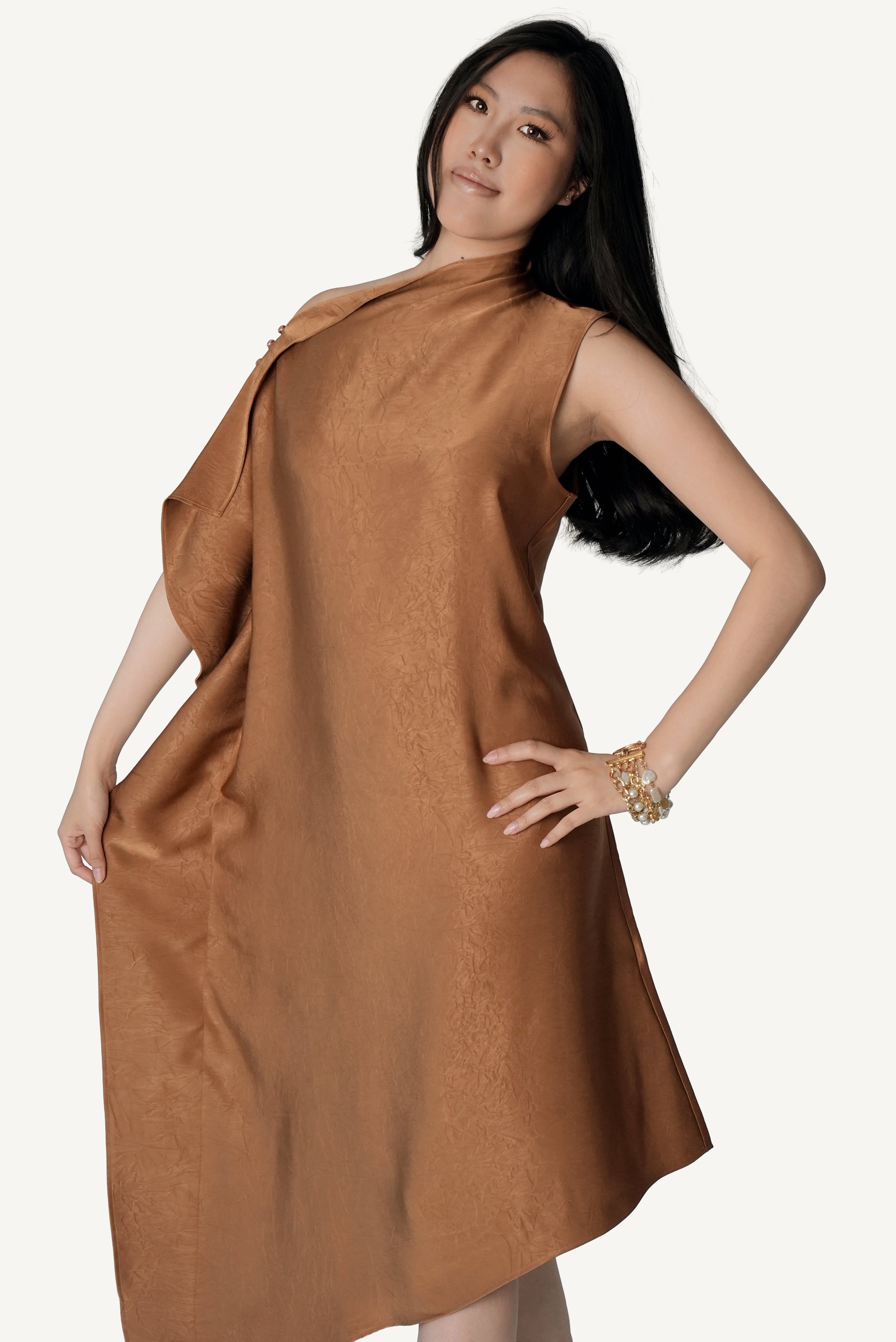 Asymmetric Draped Dress