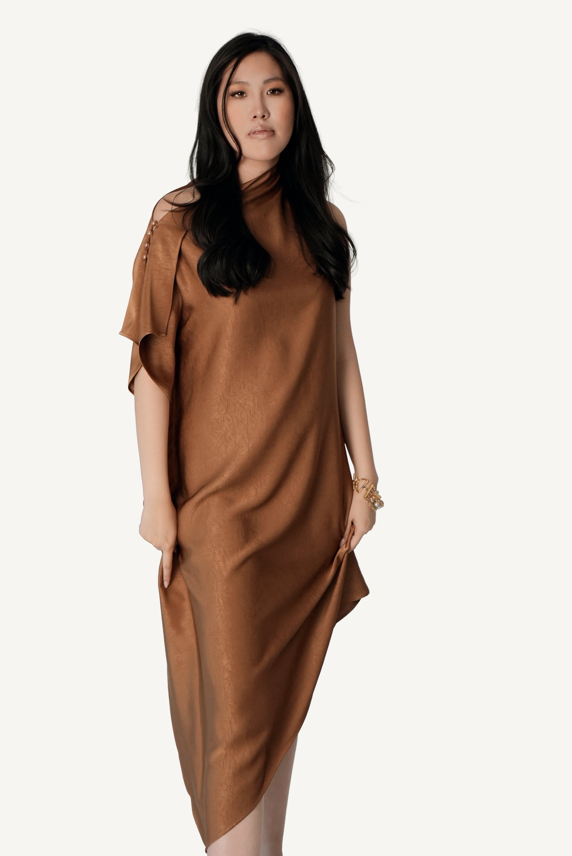 Asymmetric Draped Dress
