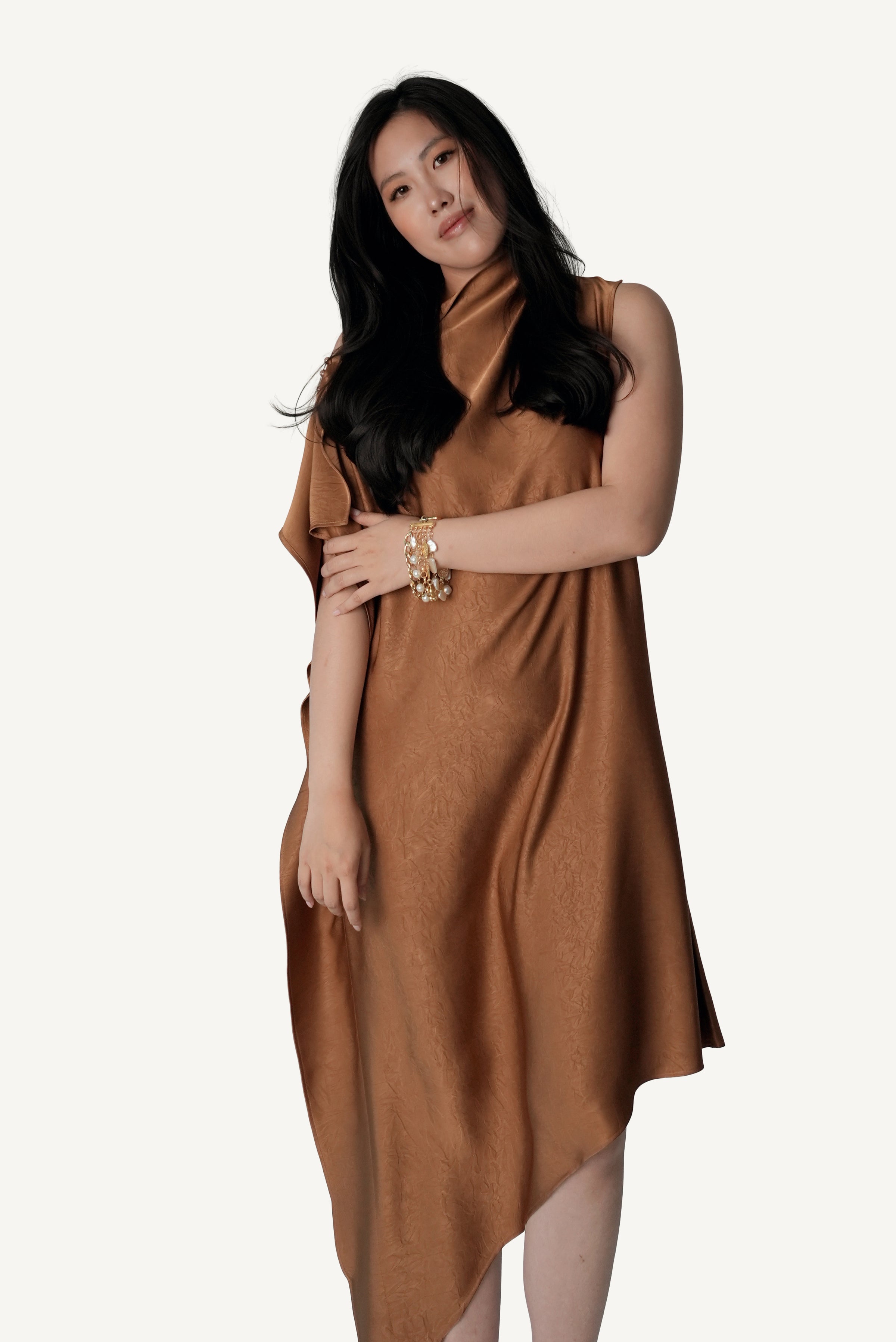 Asymmetric Draped Dress
