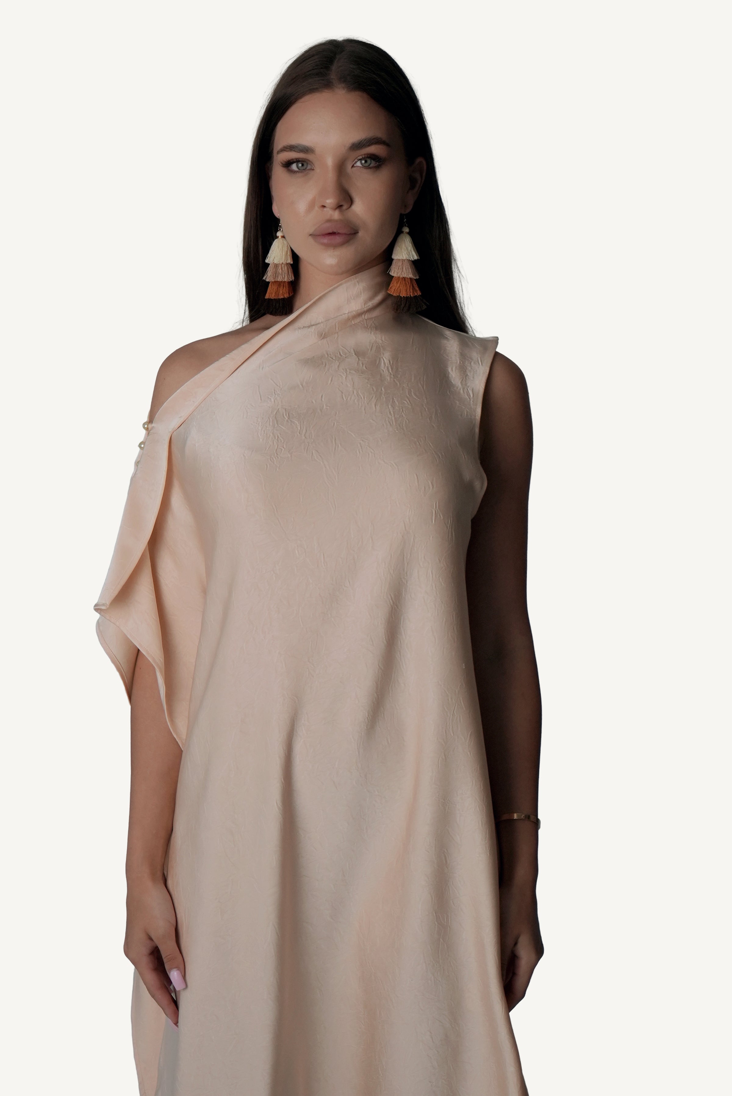 Asymmetric Draped Dress