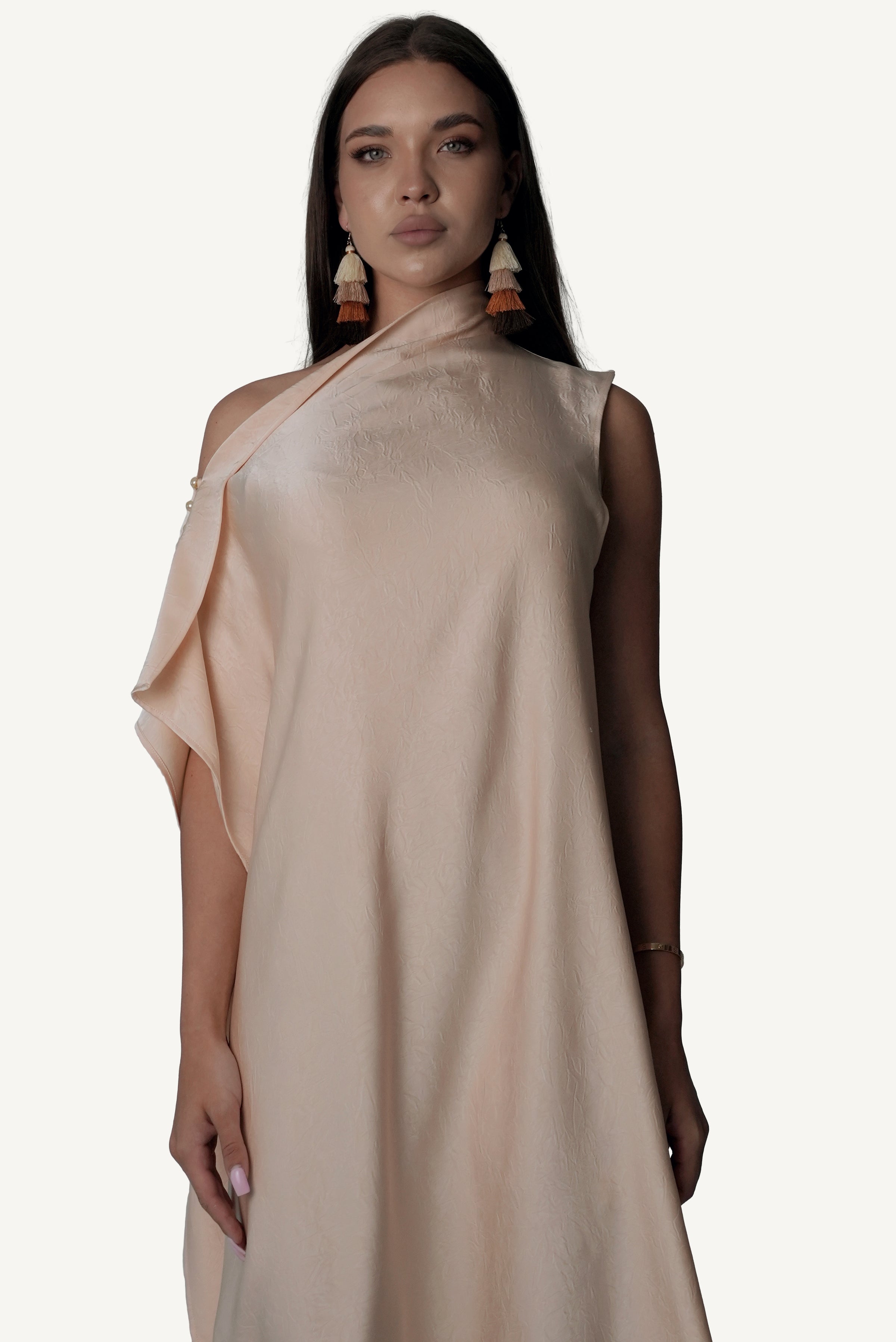 Asymmetric Draped Dress M