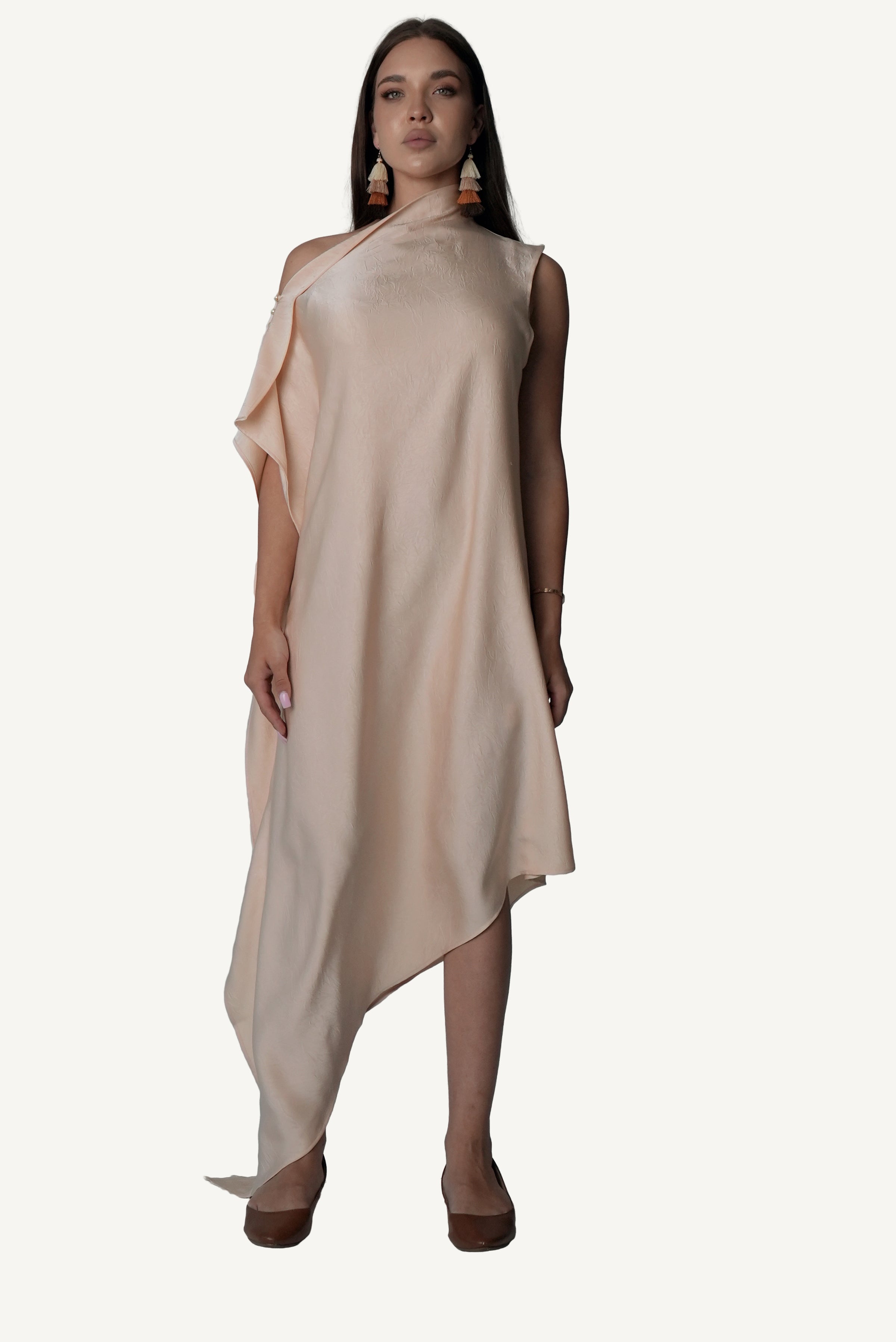 Asymmetric Draped Dress
