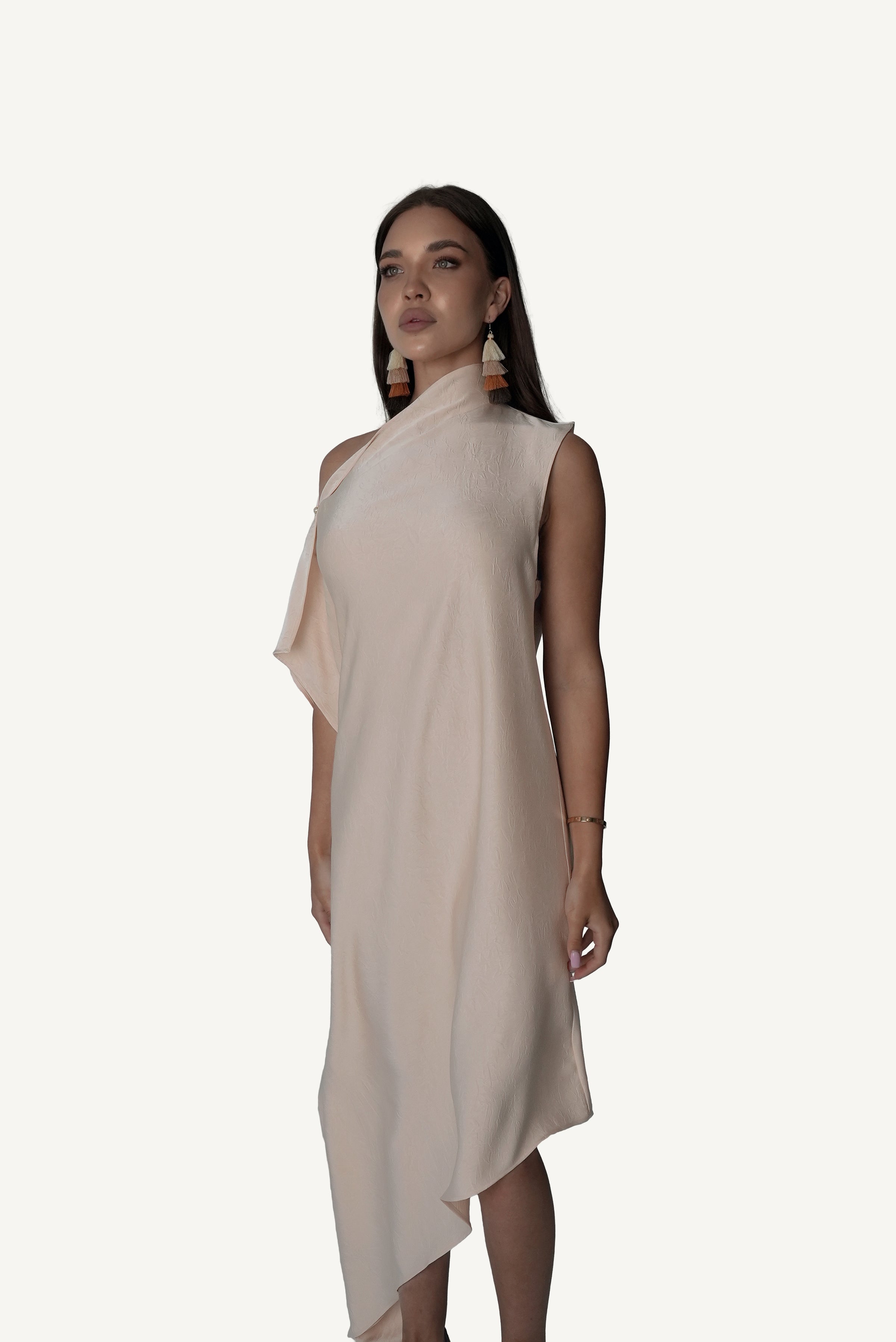 Asymmetric Draped Dress