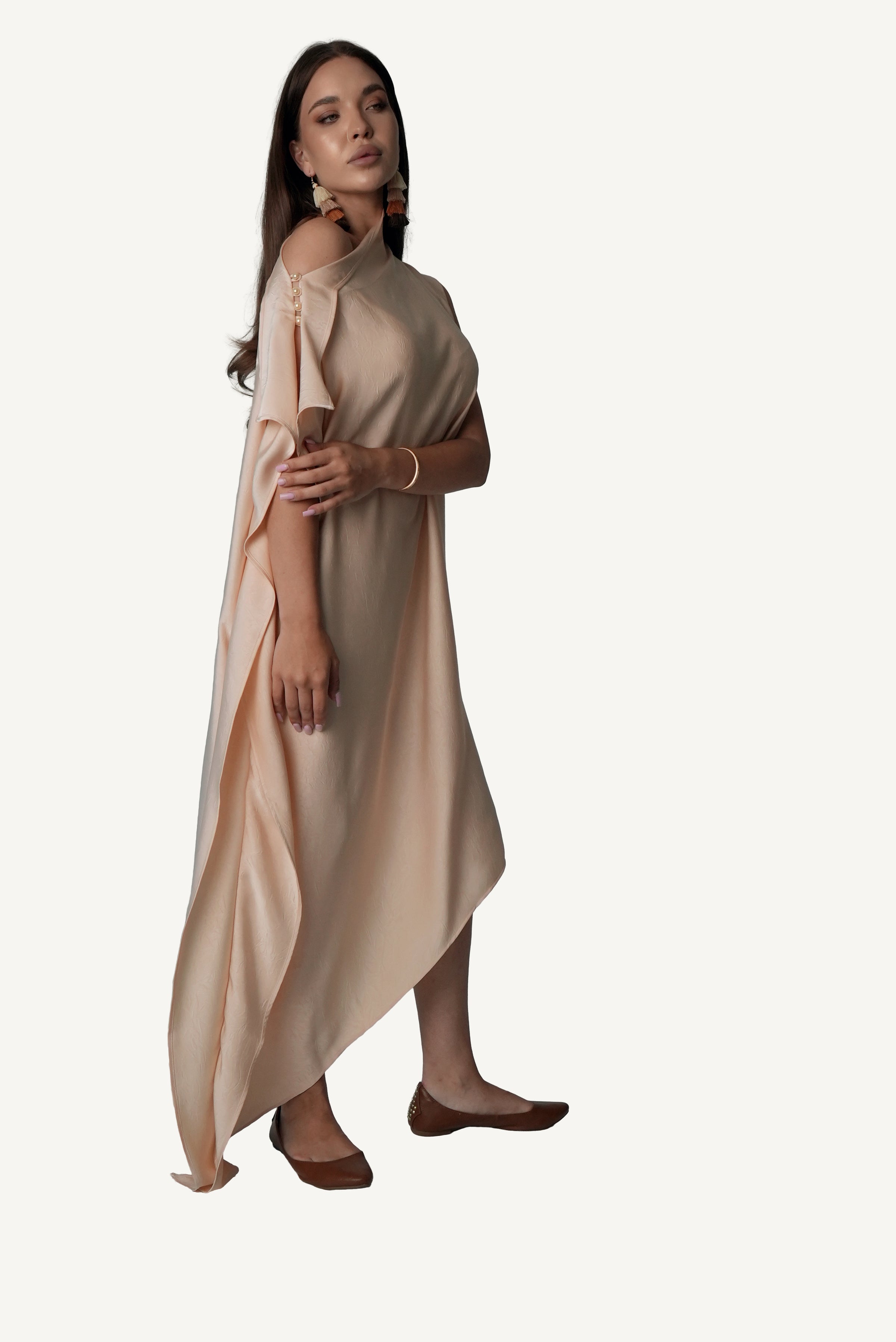 Asymmetric Draped Dress