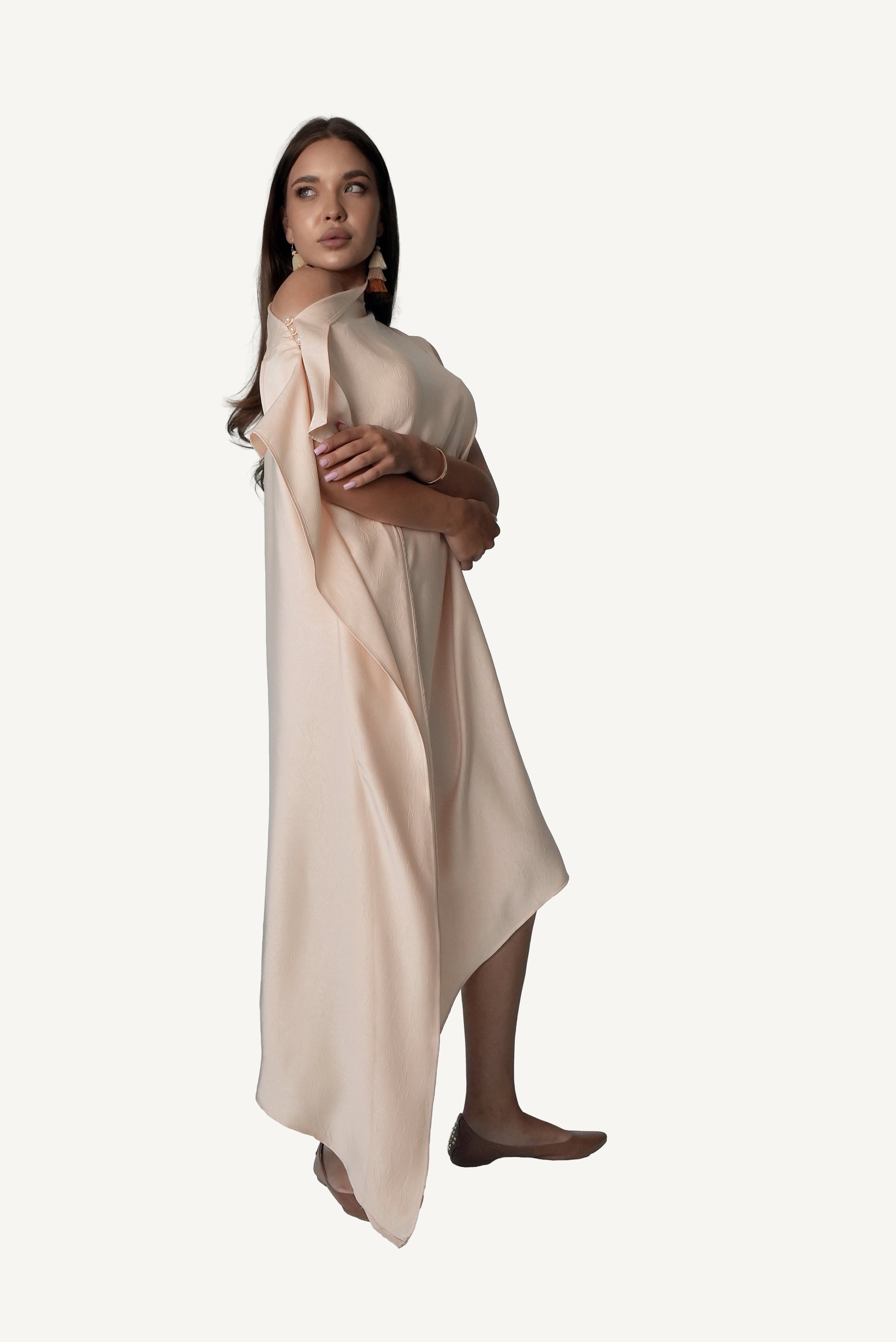 Asymmetric Draped Dress M