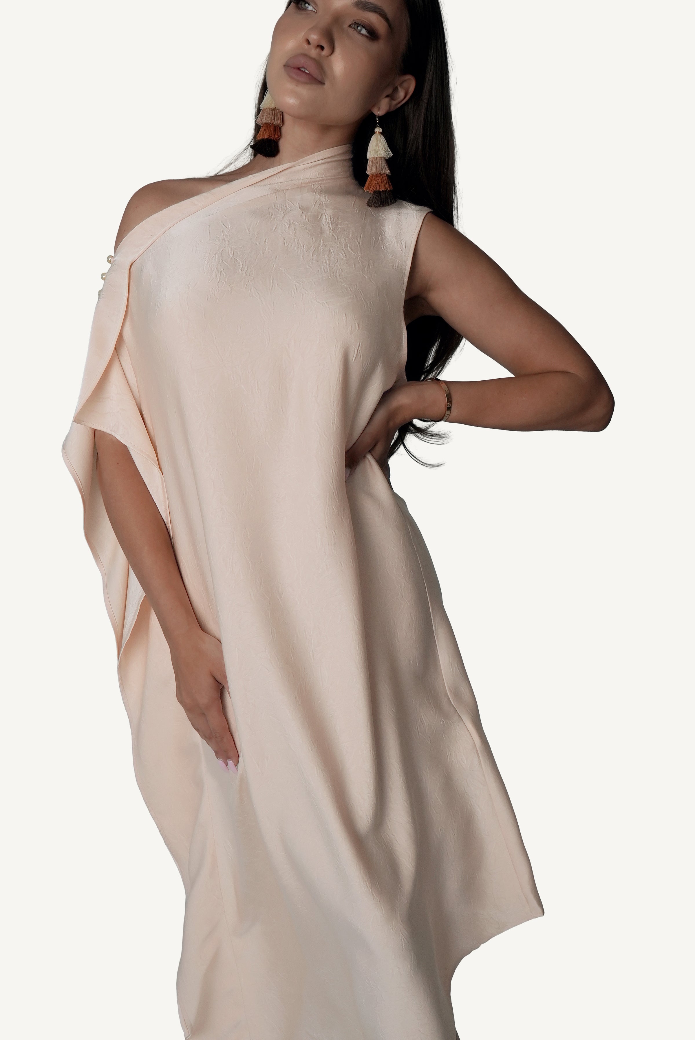 Asymmetric Draped Dress