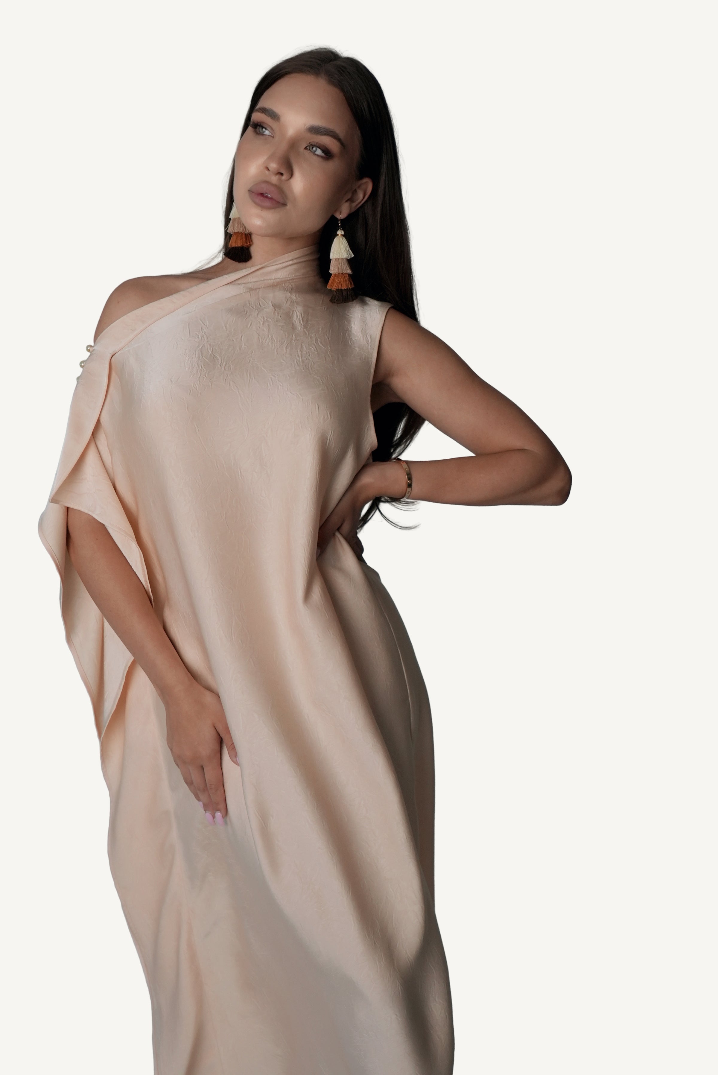 Asymmetric Draped Dress