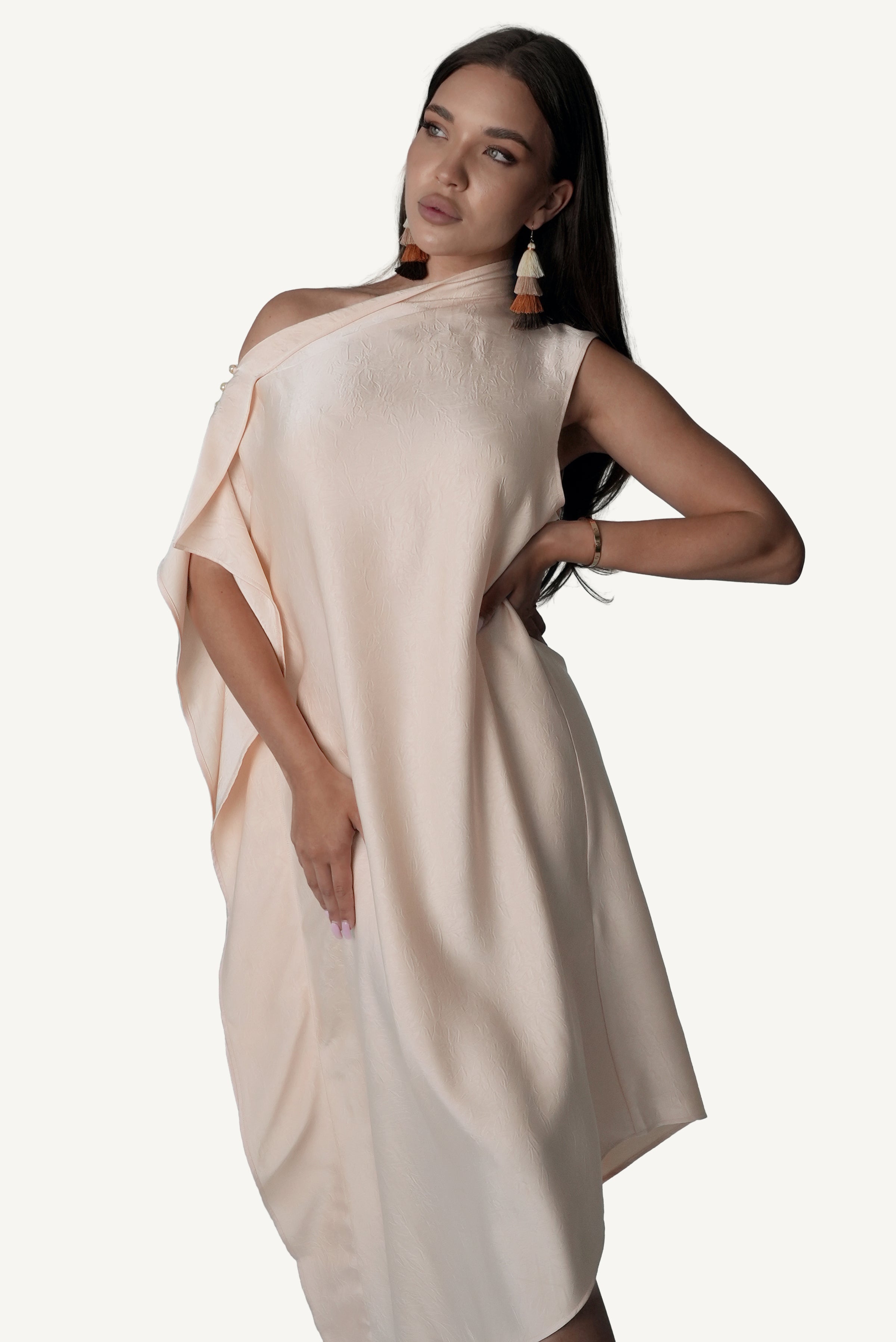 Asymmetric Draped Dress
