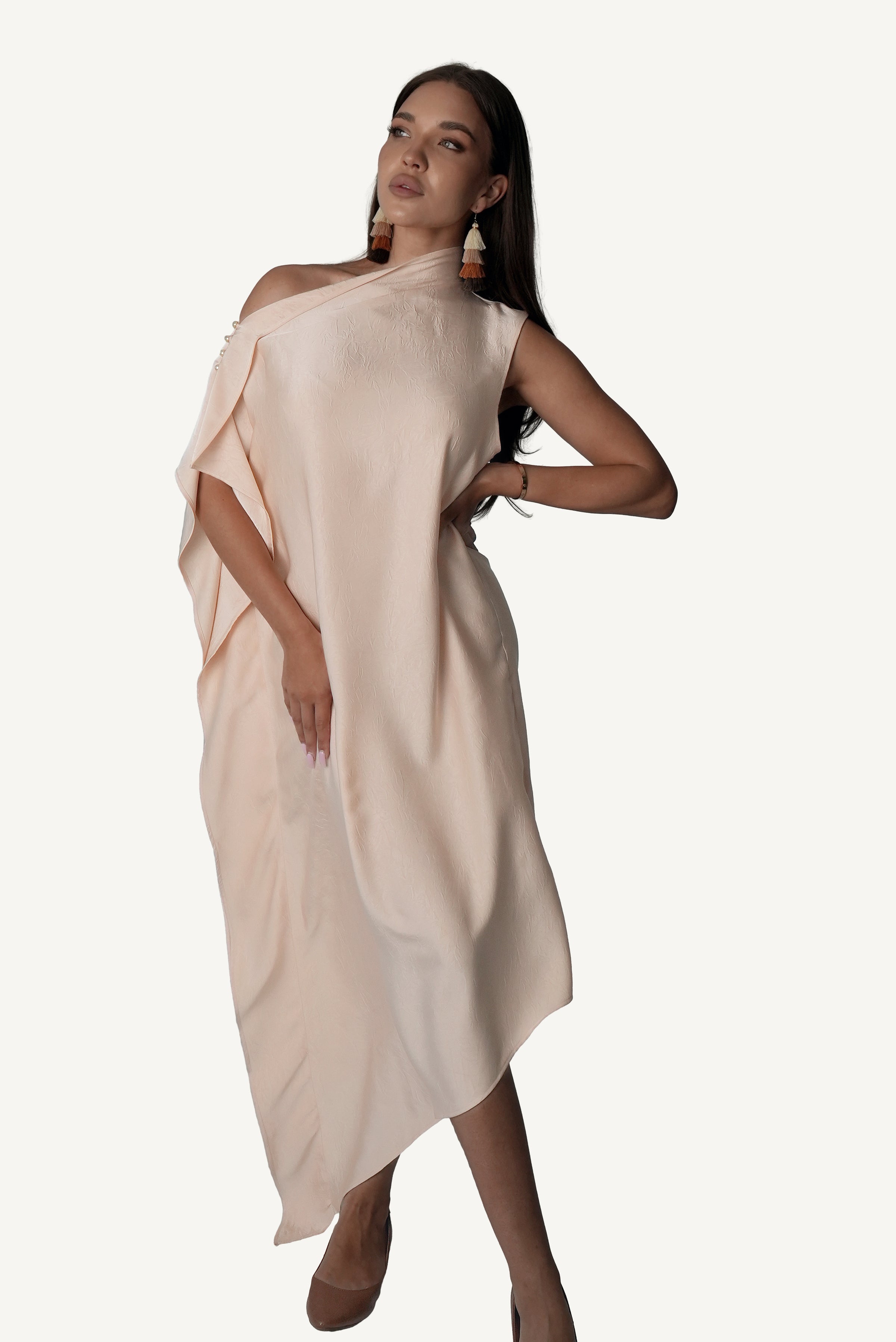 Asymmetric Draped Dress