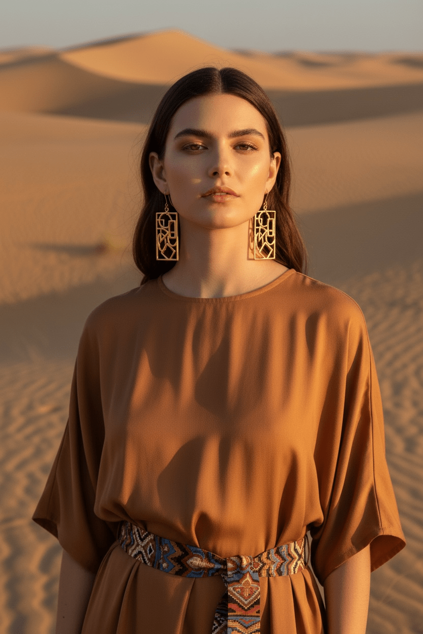 Abstract Geometric Gold Earrings - EarringsMAZONKIKI