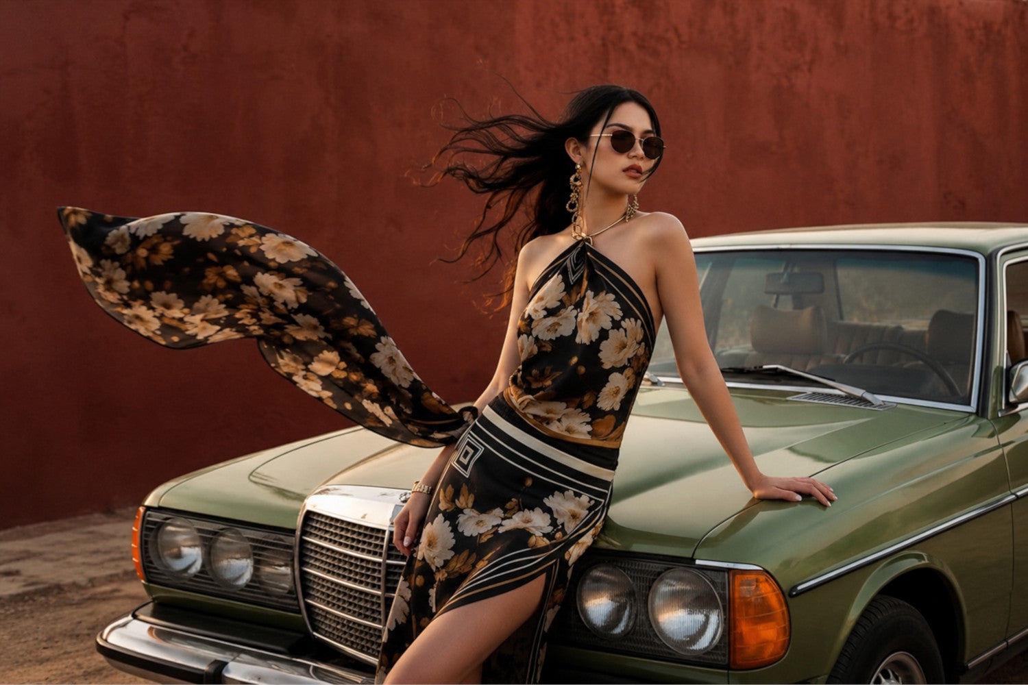 Mazonkiki silk scarves collection featuring Kiki original designs