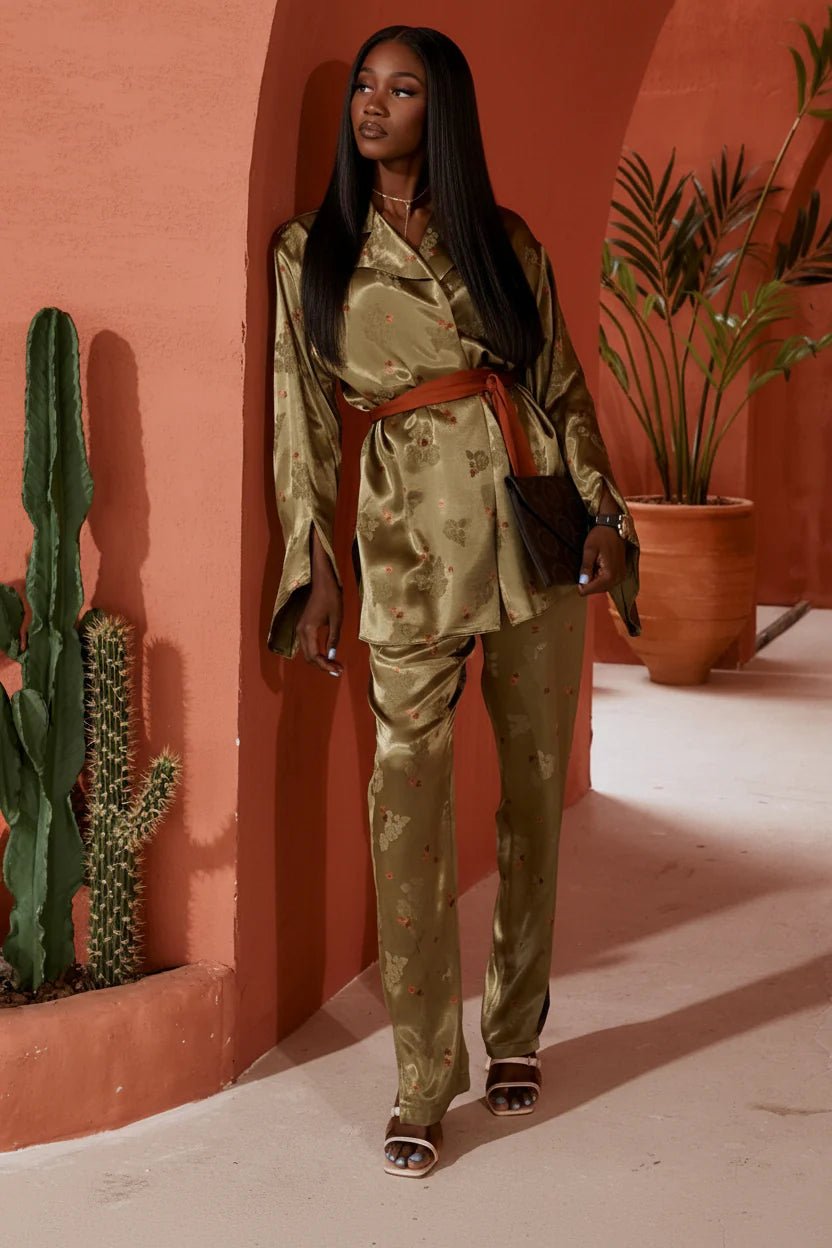 Belted Kimono Lounge Set - lounge setMAZONKIKI
