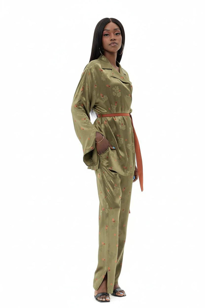 Belted Kimono Lounge Set - lounge setMAZONKIKI