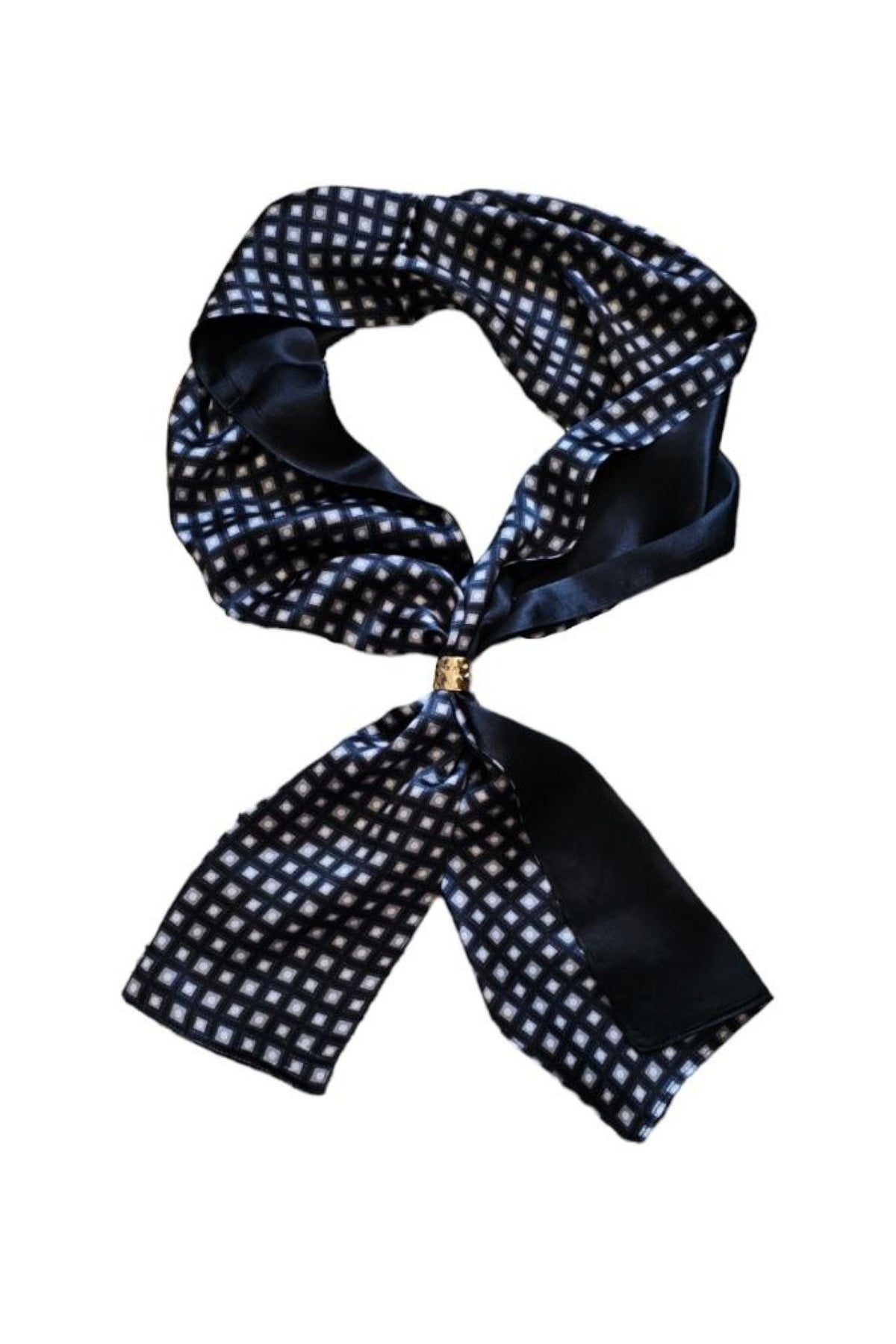 Black and Grey silk scarf - ScarvesMAZONKIKI