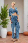 Blue Twist Casual Pantsuit Set - lounge setMAZONKIKI